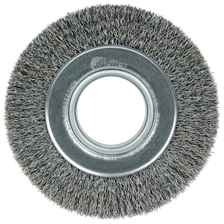 Weiler 6" Wide Face Crimped Wire Wheel .014" Steel Fill 2" Arbor Hole 3070